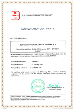 TURKAK - T�rk akreditasyon kurumu - Szutest Akreditasyonu